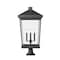 Z-Lite Beacon 4 Light Outdoor Pier Mounted Fixture, Black & Clear Beveled 568PHXXLR-533PM-BK - alternate 5